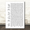Panic! At The Disco When The Day Met The Night White Script Song Lyric Wall Art Print