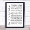 Panic! At The Disco When The Day Met The Night White Script Song Lyric Wall Art Print