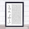 Passenger Scare Away The Dark White Script Song Lyric Wall Art Print