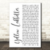 Pearl Jam Yellow Ledbetter White Script Song Lyric Wall Art Print