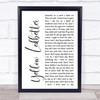 Pearl Jam Yellow Ledbetter White Script Song Lyric Wall Art Print