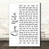 Blessthefall Open Water White Script Song Lyric Wall Art Print