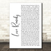 Roachford Love Remedy White Script Song Lyric Wall Art Print