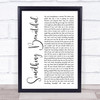 Robbie Williams Something Beautiful White Script Song Lyric Wall Art Print