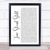 Rush Time Stand Still White Script Song Lyric Wall Art Print