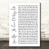 Sammy Kershaw You Are The Love Of My Life White Script Song Lyric Wall Art Print