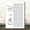 Blur Coffee & TV White Script Song Lyric Wall Art Print