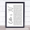 Blur Coffee & TV White Script Song Lyric Wall Art Print