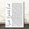 Squire Parsons Sweet Beulah Land White Script Song Lyric Wall Art Print
