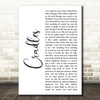 Sub Urban Cradles White Script Song Lyric Wall Art Print