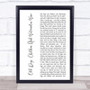 Tom T Hall Old Dogs, Children And Watermelon Wine White Script Song Lyric Wall Art Print