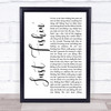 Trace Adkins Just Fishin' White Script Song Lyric Wall Art Print