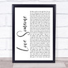 Brett Eldredge Love Someone White Script Song Lyric Wall Art Print