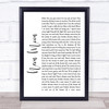Brooks & Dunn Neon Moon White Script Song Lyric Wall Art Print