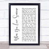 Bryan Adams When You Love Someone White Script Song Lyric Wall Art Print