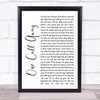 Charlie Puth One Call Away White Script Song Lyric Wall Art Print