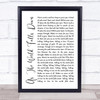 David Bowie As The World Falls Down White Script Song Lyric Wall Art Print