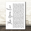 David Gray This Years Love White Script Song Lyric Wall Art Print