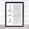 Eric Clapton Tears In Heaven White Script Song Lyric Wall Art Print