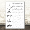 George Strait As Far As It Goes White Script Song Lyric Wall Art Print