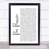 James Bay Peer Pressure White Script Song Lyric Wall Art Print
