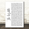 Jimmy Eat World The Middle White Script Song Lyric Wall Art Print