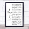 Arctic Monkeys Mardy Bum White Script Song Lyric Quote Print