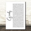 Ariana Grande Greedy White Script Song Lyric Quote Print