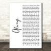 Atlantic Starr Always White Script Song Lyric Quote Print