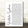 Blink-182 Stockholm Syndrome White Script Song Lyric Quote Print