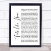Chantal Kreviazuk Feels Like Home White Script Song Lyric Quote Print