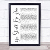 Cole Swindell You Should Be Here White Script Song Lyric Quote Print