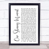 Diana Ross One Shining Moment White Script Song Lyric Quote Print