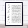 Don McLean Vincent (Starry, Starry Night) White Script Song Lyric Quote Print