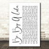 Gene Vincent Be-Bop-A-Lula White Script Song Lyric Quote Print