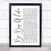 Gene Vincent Be-Bop-A-Lula White Script Song Lyric Quote Print