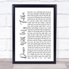 Luther Vandross Dance With My Father White Script Song Lyric Quote Print