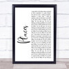 Martin Solveig Places White Script Song Lyric Quote Print