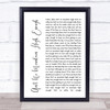 Marvin Gaye Ain't No Mountain High Enough White Script Song Lyric Quote Print