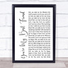 Queen You're My Best Friend White Script Song Lyric Quote Print