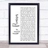 Shawn Mendes No Promises White Script Song Lyric Quote Print