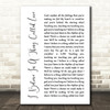 The Darkness I Believe In A Thing Called Love White Script Song Lyric Print