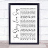 The Stone Roses Ten Storey Love Song White Script Song Lyric Quote Print