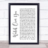 Alter Bridge Watch Over You White Script Song Lyric Quote Print