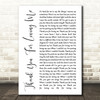 Bon Jovi Thank You For Loving Me White Script Song Lyric Quote Print