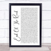 Boyz II Men End Of The Road White Script Song Lyric Quote Print