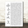 Bruno Mars Just The Way You Are White Script Song Lyric Quote Print