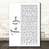 Coldplay Fix You White Script Song Lyric Quote Print