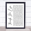 Dream Theater Through Her Eyes White Script Song Lyric Quote Print