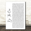 Dua Lipa Be The One White Script Song Lyric Quote Print